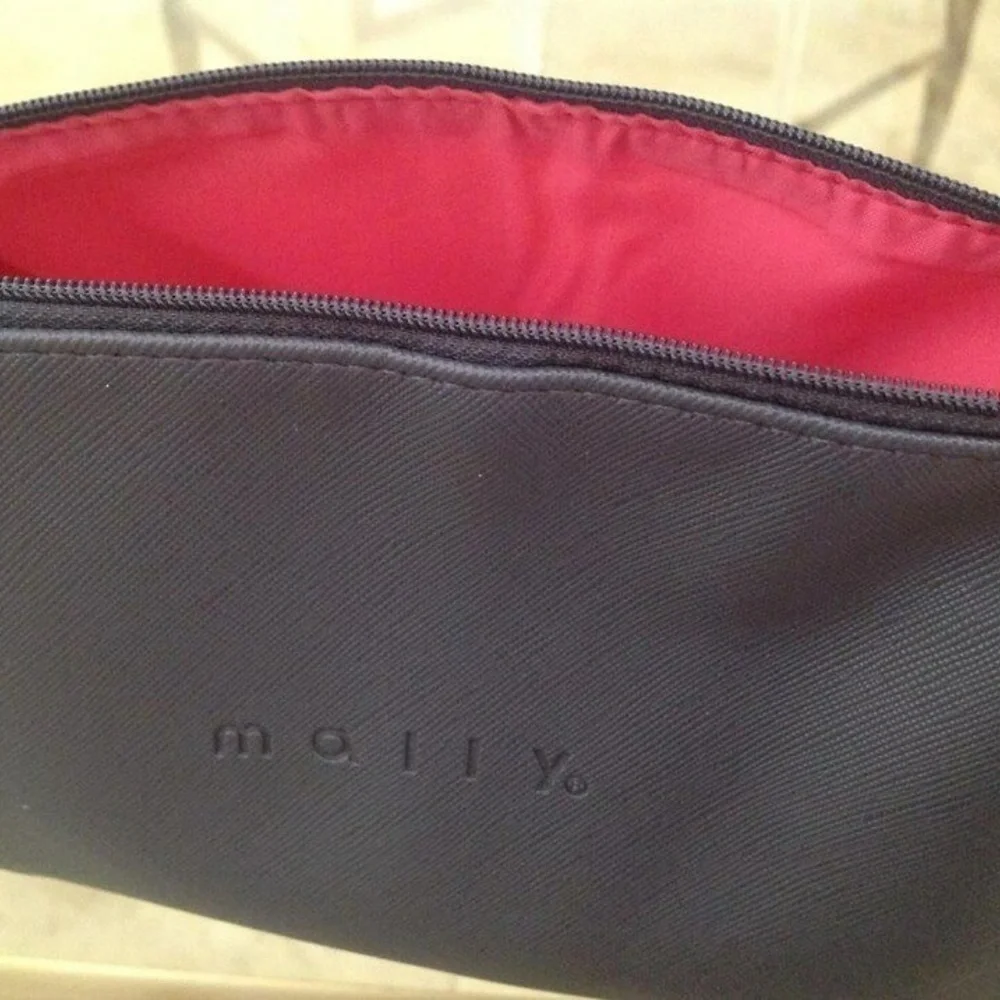 Mally Beauty Gray & Hot Pink Zippered Cosmetics Bag - BRAND NEW